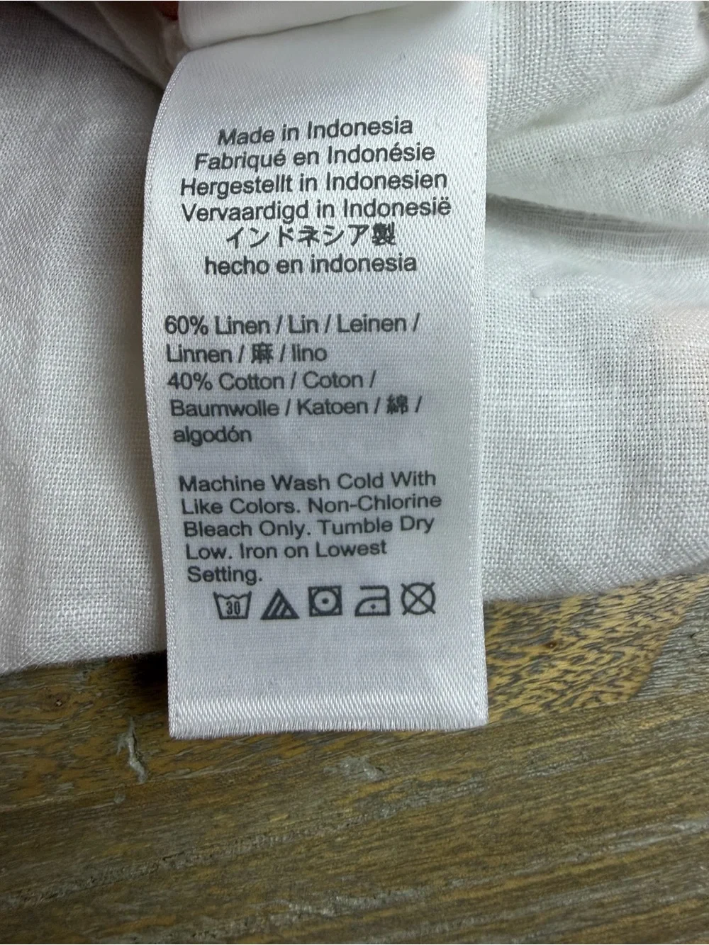 Women’s White Linen Blend Beach Shirt Cover-Up